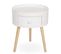 Chevet Table De Nuit Ronde 1 Tiroir Design Scandinave Bicolore