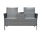 Banc De Jardin Design Contemporain 2 Places Tablette Intégrée Gris