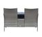 Banc De Jardin Design Contemporain 2 Places Tablette Intégrée Gris