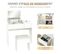 Coiffeuse Design Miroir Escamotable, Tiroir, Coffre + Tabouret