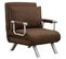 Fauteuil Convertible 1 Place Déhoussable Accoudoirs Métal Suède Marron