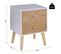 Chevet Design Scandinave Bicolore Blanc Hêtre