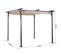 Pergola Rétractable Polyester Beige Métal Époxy Noir