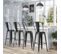 Lot De 4 Tabourets De Bar Industriel