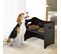 Gamelle Double Chien Chat Surélevée Mdf Brun Foncé