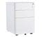 Caisson De Bureau 3 Tiroirs Verrouillables Acier Blanc