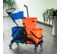 Chariot De Nettoyage Professionnel Presse à Mâchoire 2 Seaux + Rangement Orange Bleu