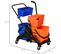 Chariot De Nettoyage Professionnel Presse à Mâchoire 2 Seaux + Rangement Orange Bleu