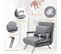 Fauteuil Chauffeuse Canapé-lit Convertible Inclinable Lin Gris Clair