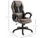 Fauteuil De Bureau Manager Massant Polyester Pu Gris Brun Surpiqûre Orange