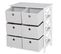 Commode Design Contemporain 6 Tiroirs Mdf Blanc Non Tissé Gris Clair