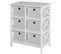 Commode Design Contemporain 6 Tiroirs Mdf Blanc Non Tissé Gris Clair