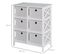 Commode Design Contemporain 6 Tiroirs Mdf Blanc Non Tissé Gris Clair