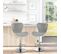 Lot De 2 Tabouret De Bar Design Contemporain Hauteur D'assise Réglable 59-81 Cm Pivotant 360° Lin