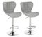 Lot De 2 Tabouret De Bar Design Contemporain Hauteur D'assise Réglable 59-81 Cm Pivotant 360° Lin