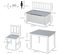 Ensemble De Table Et Chaises Enfant - Set De 4 Pièces - Mdf Pin Blanc Gris