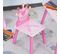 Ensemble Table Et Chaises Enfant Design Princesse Couronne Bois Pin Mdf Rose