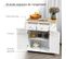 Desserte De Cuisine Multi Rangements Mdf Blanc Hévéa