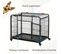 Cage Chiens Pliable Sur Roulettes 2 Portes Verrouillables Métal Gris Noir