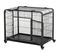 Cage Chiens Pliable Sur Roulettes 2 Portes Verrouillables Métal Gris Noir