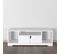 Meuble TV Design 3 Niches + Placard Double Porte - Panneaux Particules Blanc