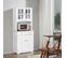 Armoire De Cuisine 2 Placards 2 Portes Persiennes Et Acryliques 2 Tiroirs Niche Mdf Blanc