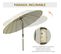 Parasol Inclinable Rond Avec Manivelle Métal Polyester Haute Densité