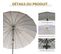 Parasol Inclinable Rond Avec Manivelle Métal Polyester Haute Densité