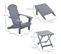 Fauteuil De Jardin Adirondack Pliable Repose-pied Table Basse Bois Sapin Traité Gris