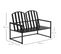 Banc De Jardin 2 Places Design Contemporain Métal Époxy Noir