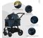 Poussette Buggy Pliable Chien Chat Panier De Rangement Amortisseurs Bleu