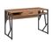 Bureau Style Industriel 2 Niches Tiroir Métal Noir Plateau Aspect Bois Noyer