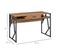 Bureau Style Industriel 2 Niches Tiroir Métal Noir Plateau Aspect Bois Noyer