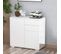 Commode Buffet 2 Tiroirs 2 Portes 79 X 36 X 74 Cm Blanc