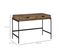 Bureau Style Industriel 2 Tiroirs Tiroir Métal Noir Plateau Mdf Aspect Bois