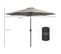 Parasol Octogonal Inclinable 3 M Métal Polyester Gris Clair