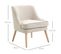 Fauteuil Lounge Style Scandinave Piètement Bois Tissu Beige