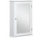 Armoire Miroir De Salle De Bain 1 Porte 2 Étagères Blanc