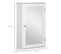 Armoire Miroir De Salle De Bain 1 Porte 2 Étagères Blanc