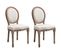 Lot De 2 Chaises Médaillon Louis Xvi Bois Sculpté Patiné Lin