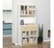 Armoire De Cuisine Multi-rangement Blanc Aspect Chêne Clair