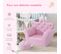 Ensemble Fauteuil Et Pouf Enfant Design Couronne De Princesse Rose