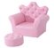 Ensemble Fauteuil Et Pouf Enfant Design Couronne De Princesse Rose