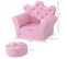 Ensemble Fauteuil Et Pouf Enfant Design Couronne De Princesse Rose