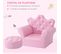 Ensemble Fauteuil Et Pouf Enfant Design Couronne De Princesse Rose