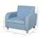 Fauteuil Enfant Design Scandinave Grand Confort Lin Bleu