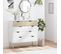 Commode 5 Tiroirs Design Scandinave Blanc Aspect Chêne Clair