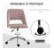 Chaise De Bureau Design Contemporain Métal Aspect Velours