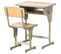 Bureau Enfant Vintage Style Pupitre D'écolier Kaki Bois Clair