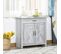 Buffet 2 Portes Tiroir Style Rural Chic Aspect Bois Gris Clair